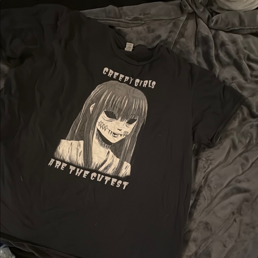 Creepy Girls Graphic Tee - Black
